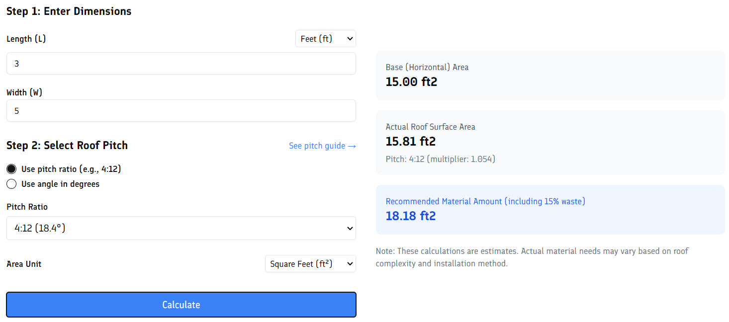 Roof Calculator